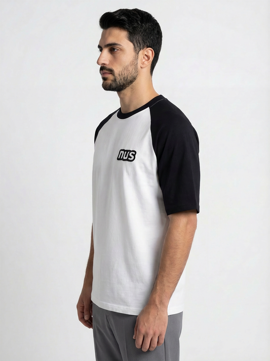 WHITE AND BLACK NUS PATCH T-SHIRT